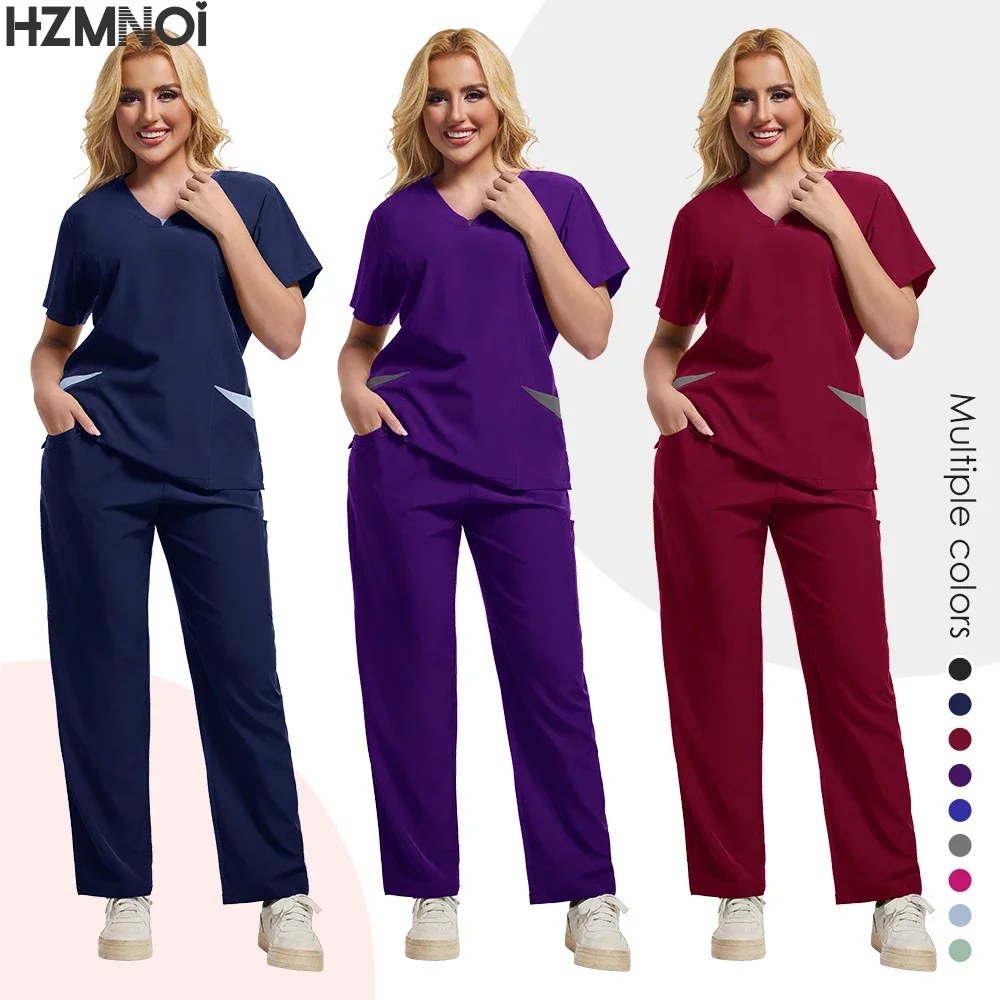 New Scrubs Uniform Suit Short Sleeve V-neck Tops+ Pants Set Nursing Uniform Women Multicolor Pet Doctor Scrub Medical Workwear
New Scrubs Uniform Suit Short Sleeve V-neck Tops+ Pants Set Nursing Uniform Women Multicolor Pet Doctor Scrub Medical Workwear