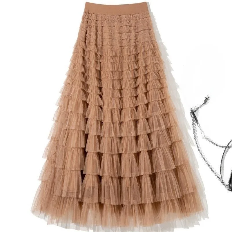 Ele Princ Sle Semi-Body Skirt with Layered Cake Net And Elastic Waist for All Seasons Korean Sle Polyester Fiber
Ele Princ Sle Semi-Body Skirt with Layered Cake Net And Elastic Waist for All Seasons Korean Sle Polyester Fiber