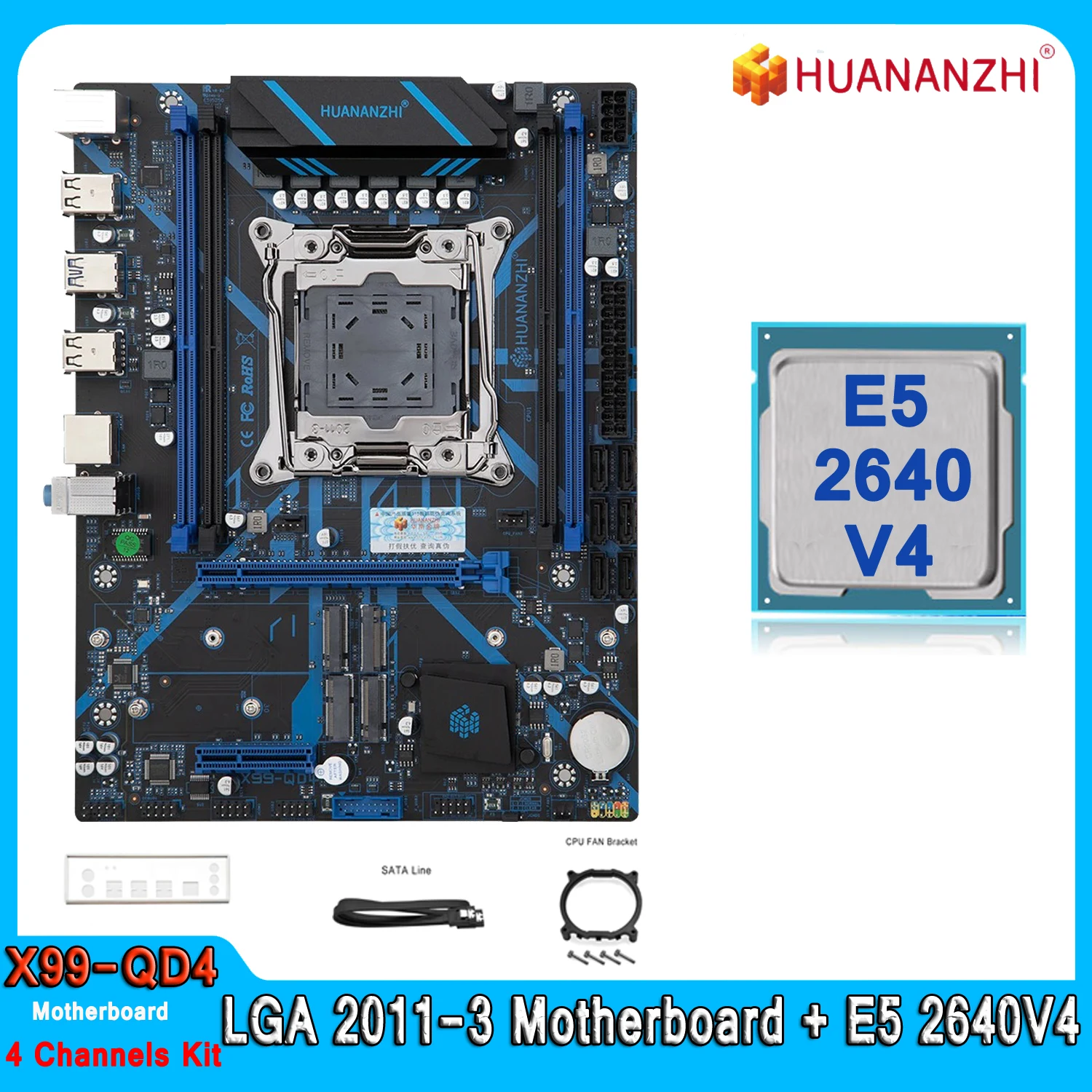 Huananzhi X99 QD4 Motherboard Kit E5 2640 V4 LGA 2011-3 Set Support DDR4 RAM Memory Combo NVME M.2 Four Channel E5 2640V4 Set
Huananzhi X99 QD4 Motherboard Kit E5 2640 V4 LGA 2011-3 Set Support DDR4 RAM Memory Combo NVME M.2 Four Channel E5 2640V4 Set