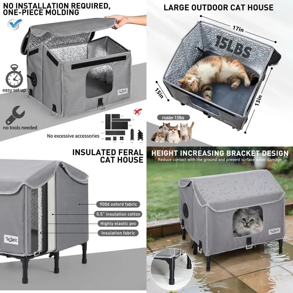 Изолированное укрытие для кошек на открытом воздухе, устойчивая к атмосферным воздействиям приподнятая подставка, готовая к зиму, без сборки, 17x15x13 Серый
Изолированное укрытие для кошек на открытом воздухе, устойчивая к атмосферным воздействиям приподнятая подставка, готовая к зиму, без сборки, 17x15x13 Серый