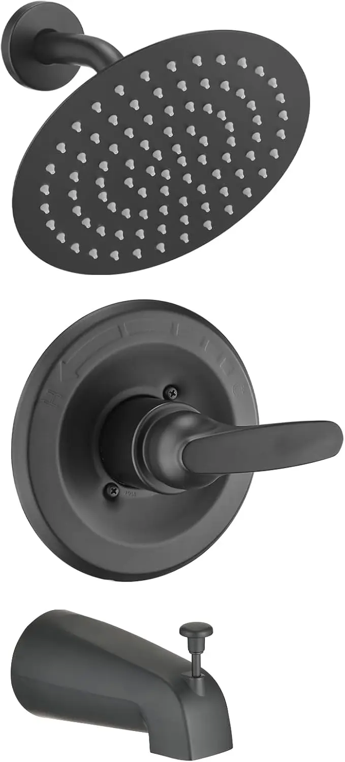 8" High Pressure Rain Shower Faucet Set, Matte Black, Compatible with Delta Tub Trim Kits
8" High Pressure Rain Shower Faucet Set, Matte Black, Compatible with Delta Tub Trim Kits