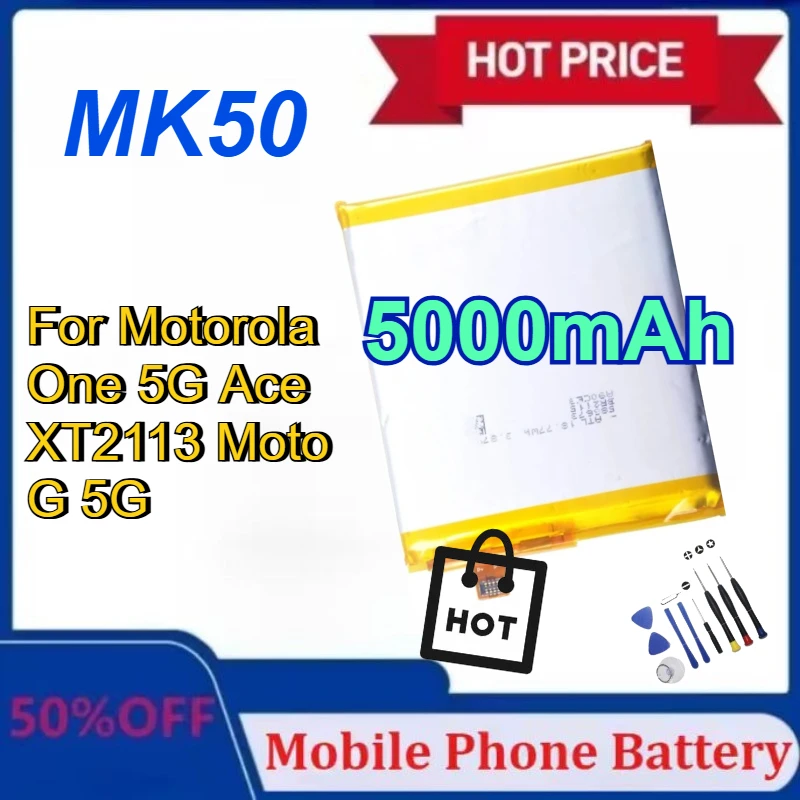 Новый аккумулятор MK50 емкостью 5000 мАч для Motorola One 5G Ace/XT2113/Moto G 5G MK50, аккумуляторы большой емкости для телефона
Новый аккумулятор MK50 емкостью 5000 мАч для Motorola One 5G Ace/XT2113/Moto G 5G MK50, аккумуляторы большой емкости для телефона
