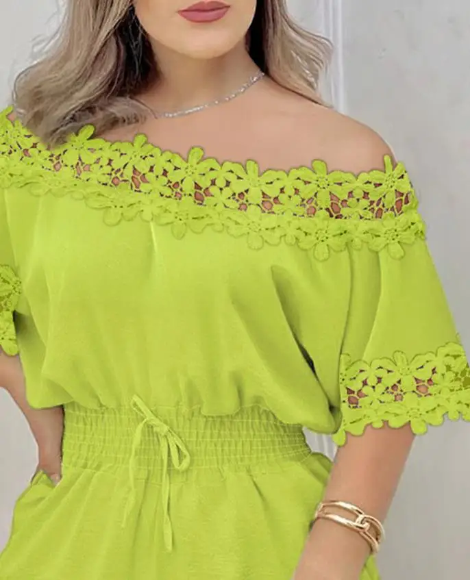Women's Cold Shoulder Drawstring Shirred Romper Casual Floral Print Off-Shoulder Elastic Waist Jumpsuit
Women's Cold Shoulder Drawstring Shirred Romper Casual Floral Print Off-Shoulder Elastic Waist Jumpsuit