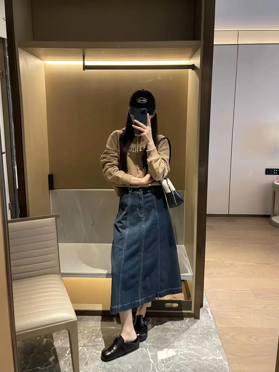 Spring 2026 High Waist Cotton Stretch Denim Midi Skirt Slimming Casual Style Women's Half Skirt A-Line Silhouette
Spring 2026 High Waist Cotton Stretch Denim Midi Skirt Slimming Casual Style Women's Half Skirt A-Line Silhouette