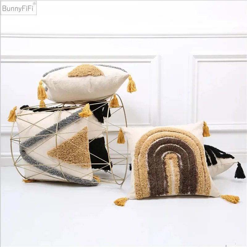 Embroidery Cushion Cover Grey Khaki Tassels Home Decor Pillow Cover 45x45cm Geometric Decorative Sofa PillowCase Pillow Sham
Embroidery Cushion Cover Grey Khaki Tassels Home Decor Pillow Cover 45x45cm Geometric Decorative Sofa PillowCase Pillow Sham