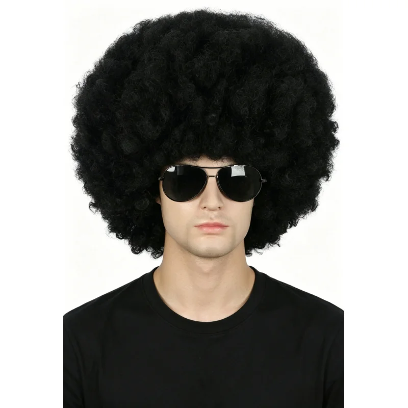 Adult Men Women 70s 80s Afro Curly Black Synthetic Wig, Rocker Party California Halloween Costume Wig
Adult Men Women 70s 80s Afro Curly Black Synthetic Wig, Rocker Party California Halloween Costume Wig