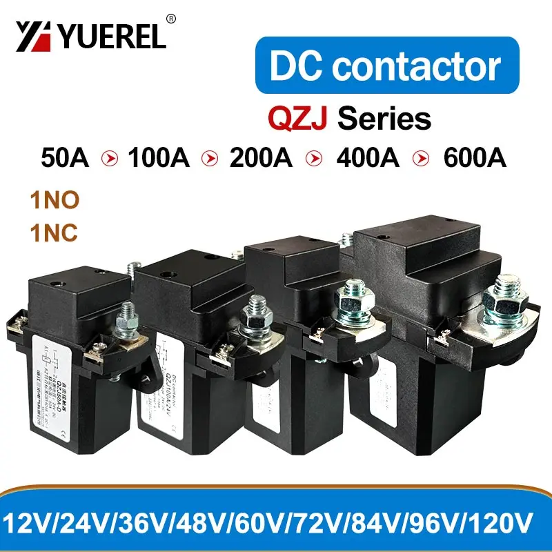 DC Contactor QZJ 50A 100A 200A 400A 600A 1NO 1NC 6V 12V 24V 36V 48V 60V 72V 84V 96V 120V Forklift Power Supply
DC Contactor QZJ 50A 100A 200A 400A 600A 1NO 1NC 6V 12V 24V 36V 48V 60V 72V 84V 96V 120V Forklift Power Supply
