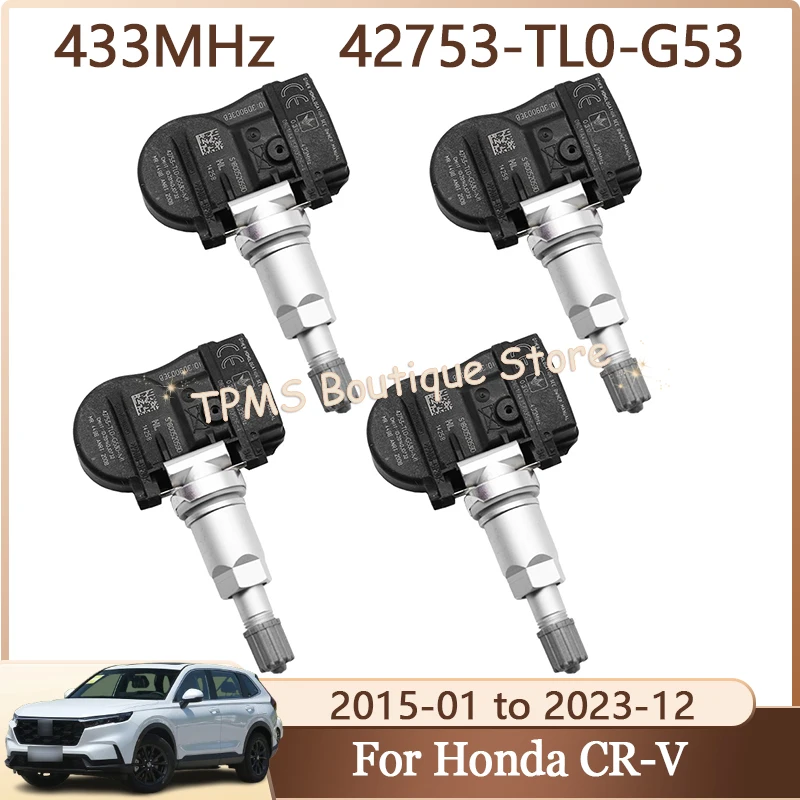 Tyre Pressure Monitoring System TPMS Sensor 42753-TL0-G53 4pcs 433MHz For Honda CR-V HR-V Accord Legend Odyssey Touring Pilot
Tyre Pressure Monitoring System TPMS Sensor 42753-TL0-G53 4pcs 433MHz For Honda CR-V HR-V Accord Legend Odyssey Touring Pilot