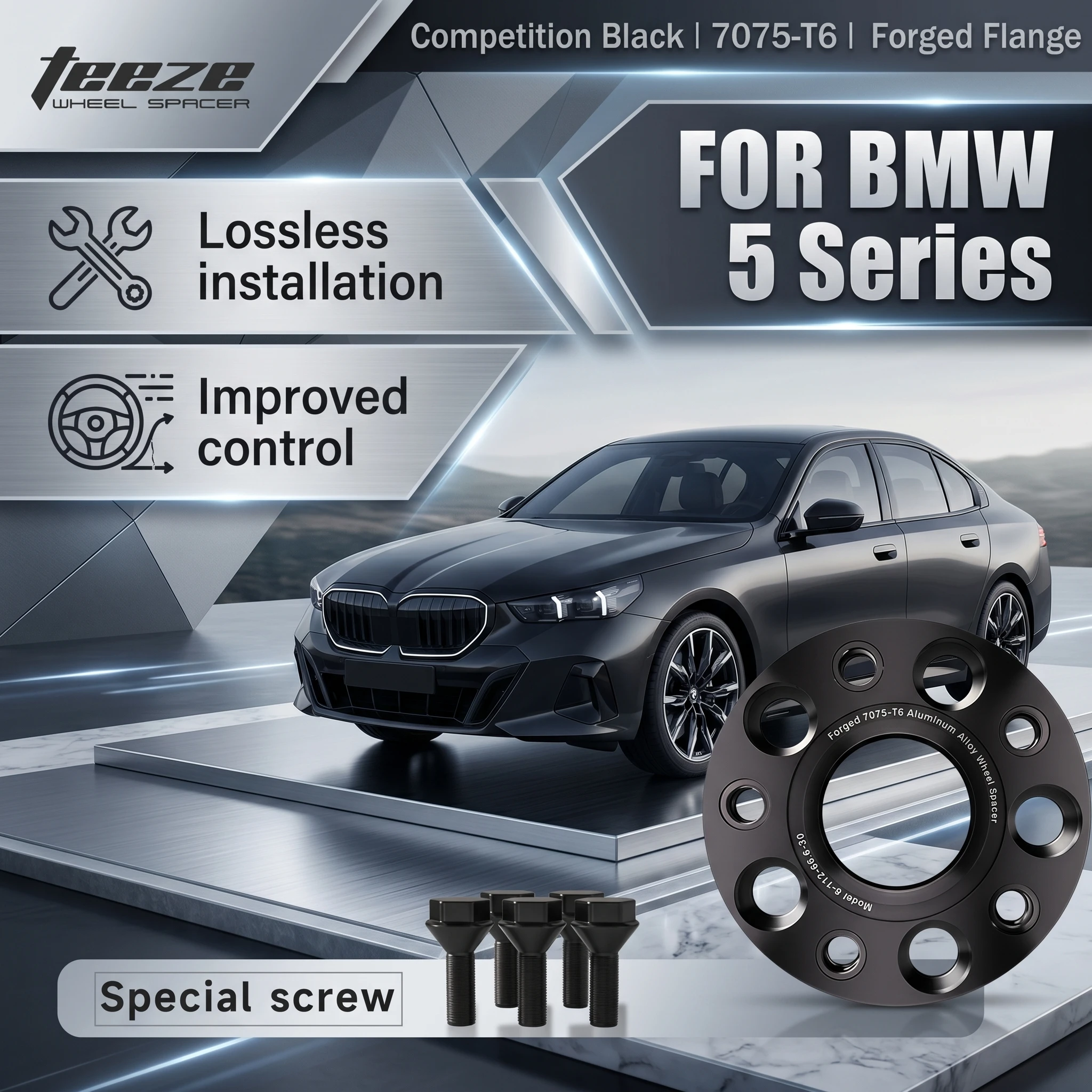 TEEZE Forged Aluminum Wheel Spacers 5x112 CB 66.6mm M14x1.25 Hubcentric Adapters For BMW 5 Series G30 G60 F90 M5 i5 1Pc
TEEZE Forged Aluminum Wheel Spacers 5x112 CB 66.6mm M14x1.25 Hubcentric Adapters For BMW 5 Series G30 G60 F90 M5 i5 1Pc