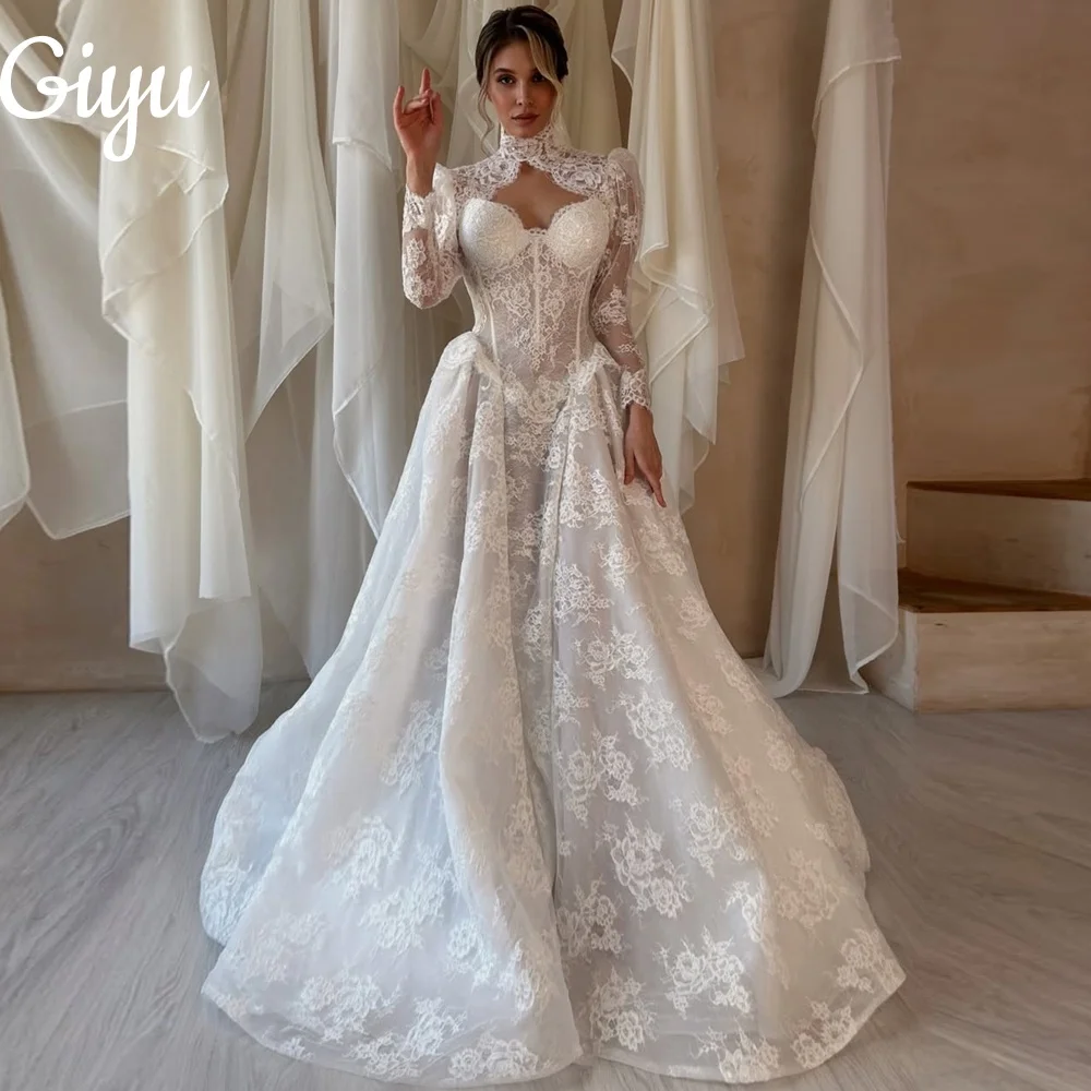 Giyu Exquisite Sweetheart A Line Wedding Dresses Long Sleeve Charming Bridal Gown vestidos de novia Sweep Train Customsied 2025
Giyu Exquisite Sweetheart A Line Wedding Dresses Long Sleeve Charming Bridal Gown vestidos de novia Sweep Train Customsied 2025