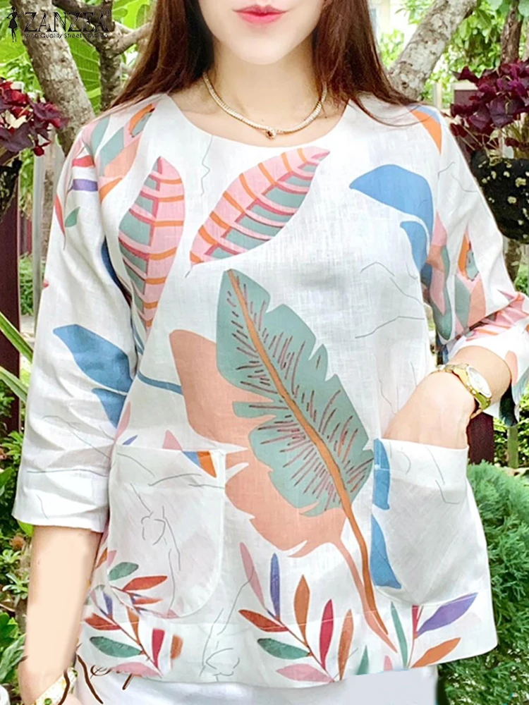 ZANZEA Women Summer Bohemian Print Blouse Shirts 2025 Fashion 3/4 Sleeve O-Neck Casual Tunic Tops Pockets Loose Blusas Femininas
ZANZEA Women Summer Bohemian Print Blouse Shirts 2025 Fashion 3/4 Sleeve O-Neck Casual Tunic Tops Pockets Loose Blusas Femininas