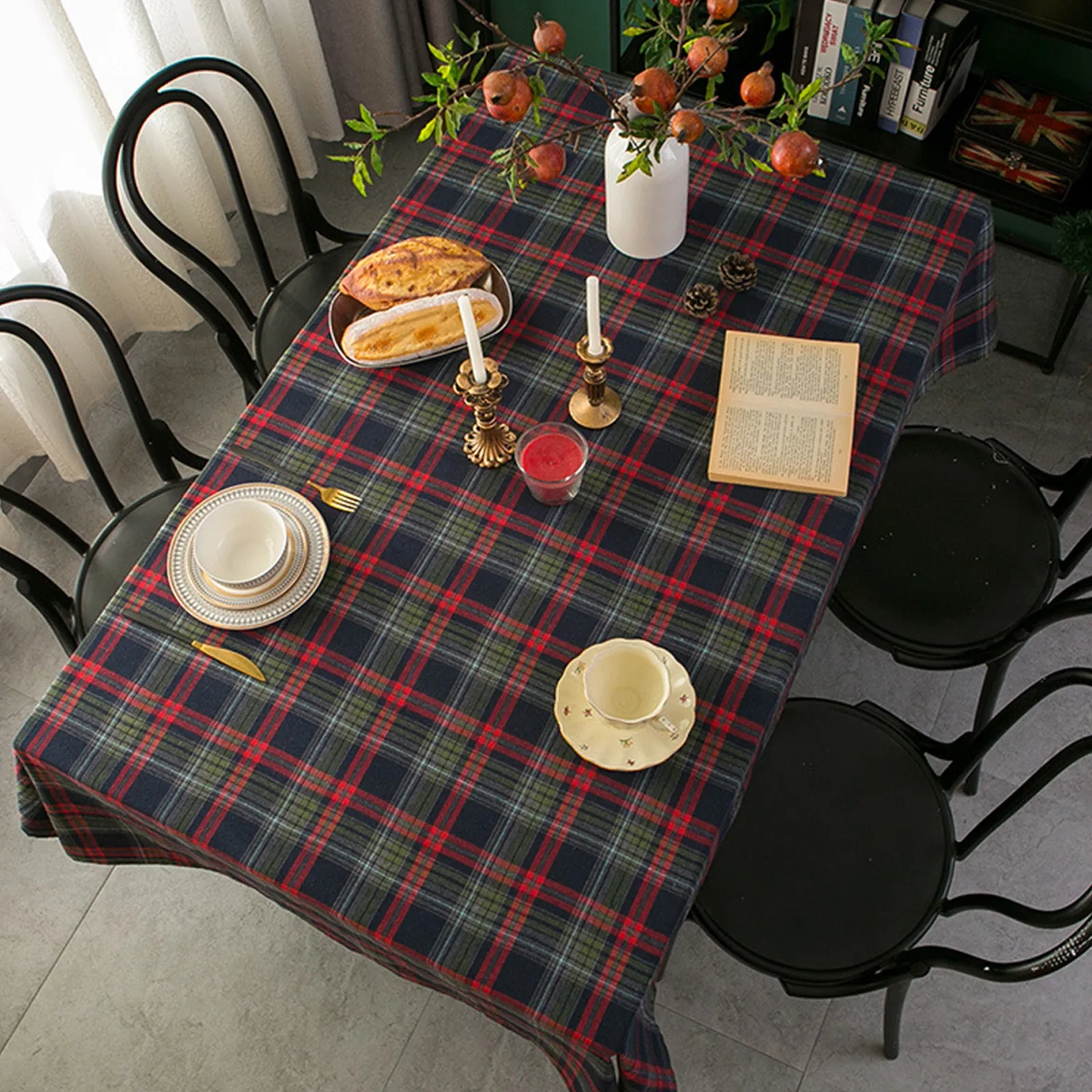 Table Cloth For Home Linen Cotton Plaid Stripe Dining Tablecloth Kitchen Decorative Rectangular Coffee Cuisine Party Table Cover