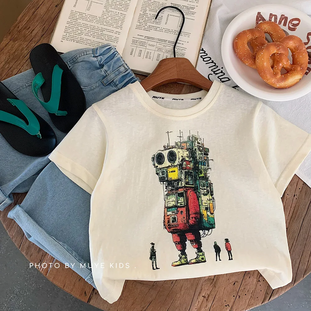 Children's Summer Cartoon Short Sleeve Children's Clothing Round Neck T-shirt for Boys and Girls Baby Pullover Top
Children's Summer Cartoon Short Sleeve Children's Clothing Round Neck T-shirt for Boys and Girls Baby Pullover Top