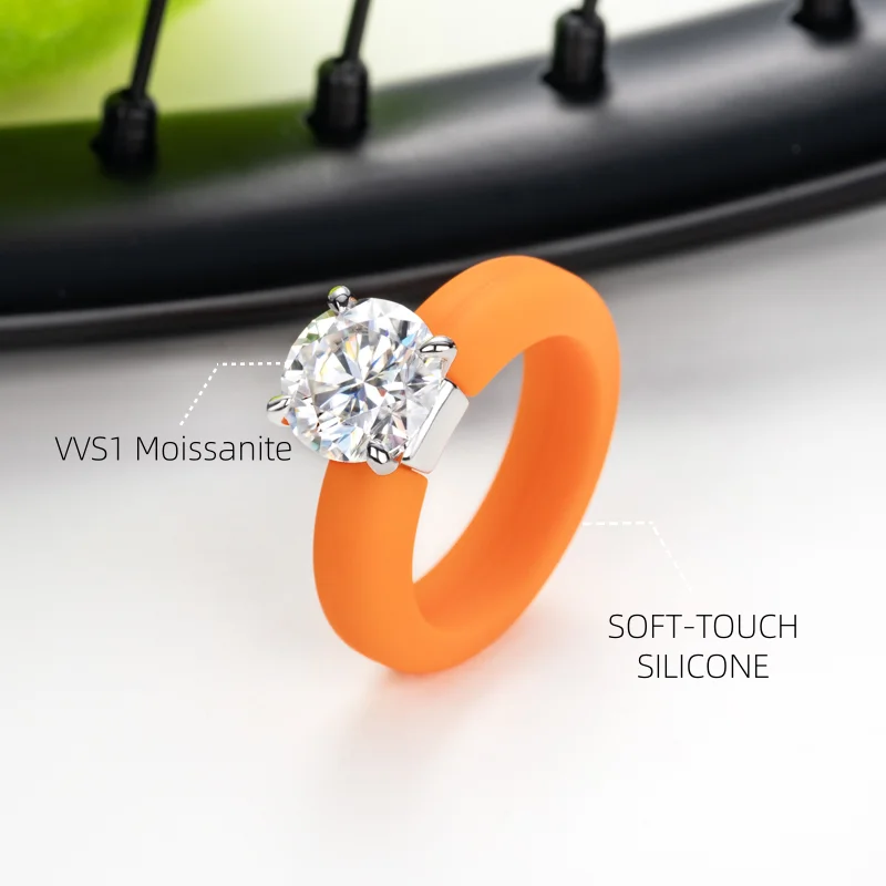 MossanRappr 3.5ct D Color Moissanite Silicone Ring 925 Sterling Silver Solitaire Engagement Ring for Women Rubber Wedding Bands
MossanRappr 3.5ct D Color Moissanite Silicone Ring 925 Sterling Silver Solitaire Engagement Ring for Women Rubber Wedding Bands