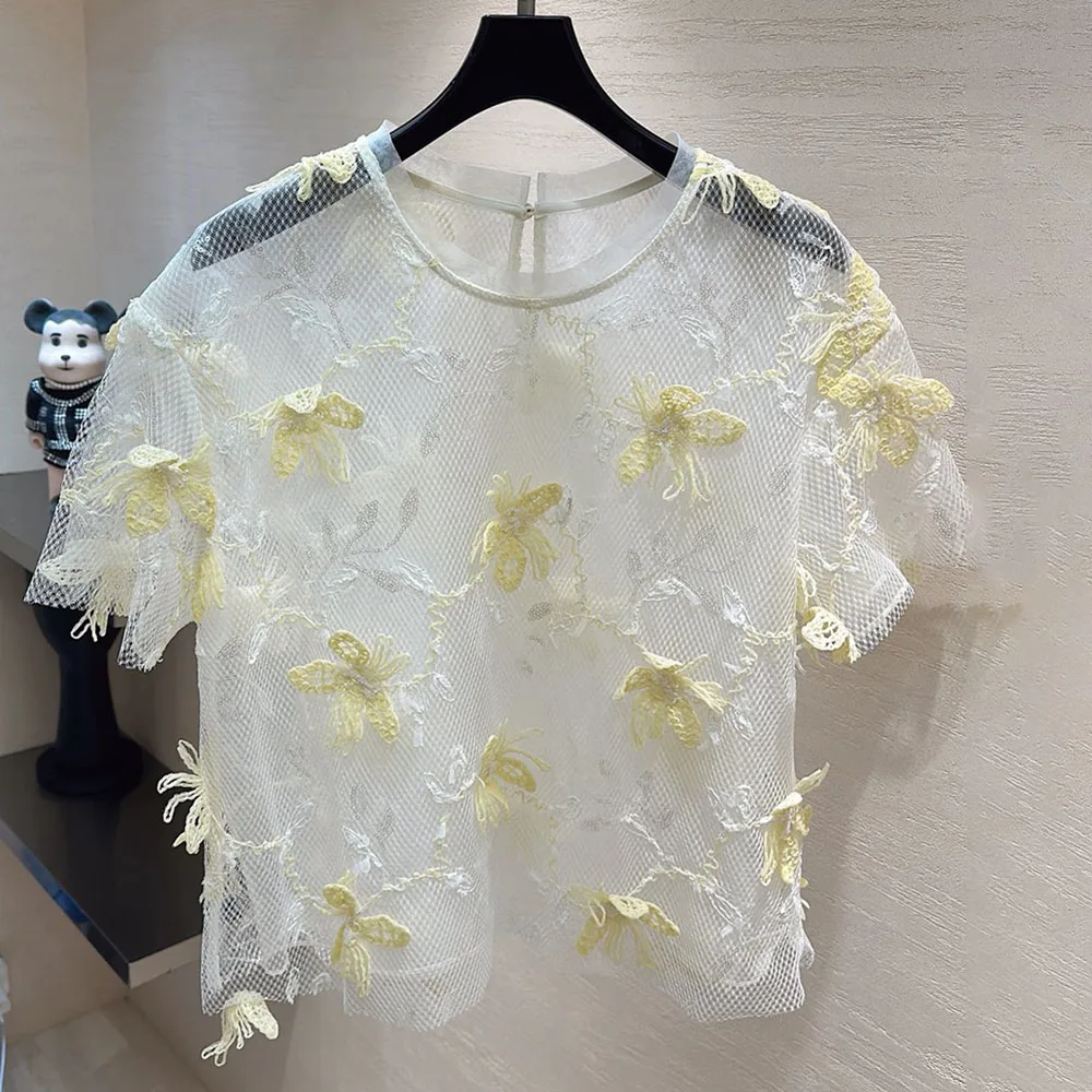 High-quality 2026 summer new fashion three-dimensional flower lace women's design elegant short-sleeved top xy
High-quality 2026 summer new fashion three-dimensional flower lace women's design elegant short-sleeved top xy