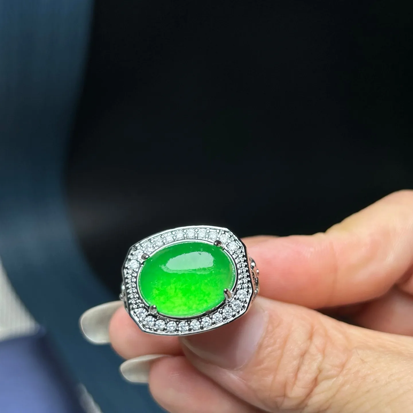 AAA Real Natural Inlay Ice green Burmese Jade Jadeite Amulet Rings
AAA Real Natural Inlay Ice green Burmese Jade Jadeite Amulet Rings