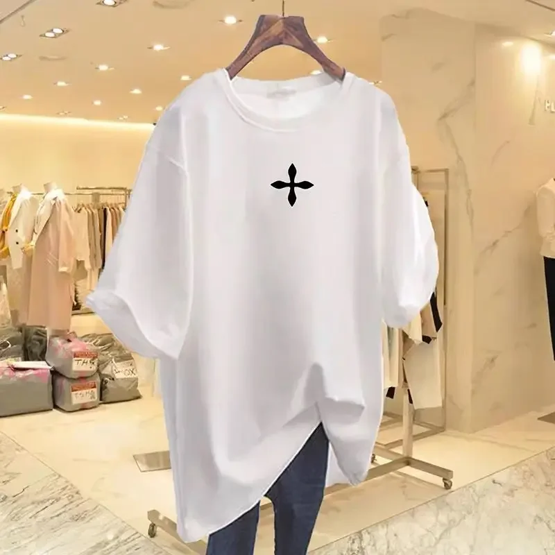 Women Clothing Casual Loose Basic Tees Summer Fashion All-match Round Neck Pure Cotton Tops Lady Chic T-Shirts
Women Clothing Casual Loose Basic Tees Summer Fashion All-match Round Neck Pure Cotton Tops Lady Chic T-Shirts