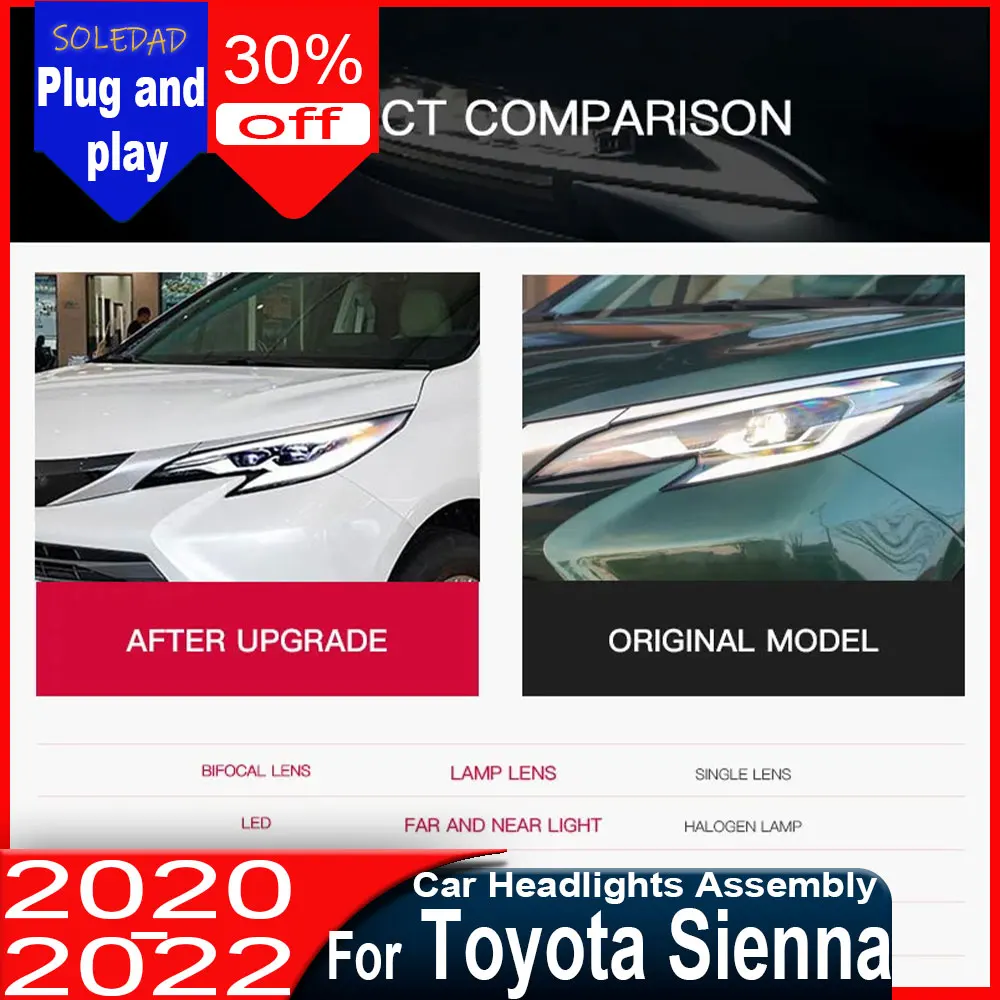 Car Headlights For Toyota Sienna 2021 2022 2023 Upgrade High Configure Led Front Lights Assembly Accessories
Car Headlights For Toyota Sienna 2021 2022 2023 Upgrade High Configure Led Front Lights Assembly Accessories