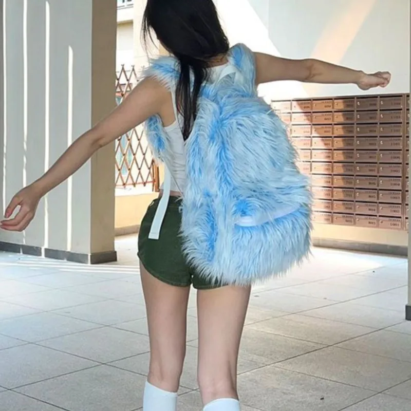 Японский синий рюкзак с цветными блоками, женский модный рюкзак унисекс, большой вместительный рюкзак, женский плюшевый Y2k, эстетика, Mochilas Mujer
Японский синий рюкзак с цветными блоками, женский модный рюкзак унисекс, большой вместительный рюкзак, женский плюшевый Y2k, эстетика, Mochilas Mujer