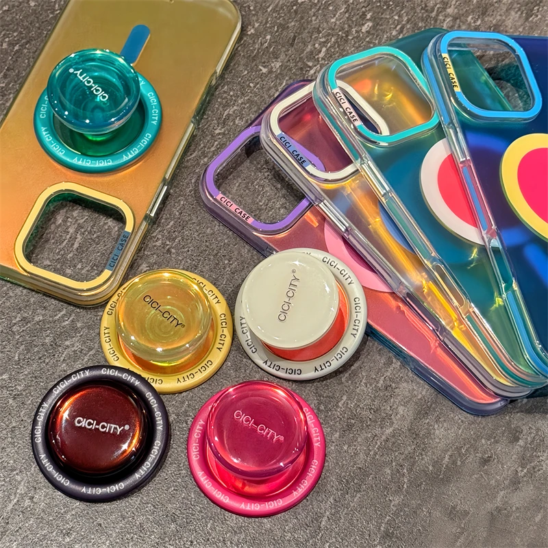 Gradient Dopamine Colored Bare Shell Magnetic Bracket Phone Case For iPhone 1314 15 16 Pro Max Magnetic Shockproof Protect Cover
Gradient Dopamine Colored Bare Shell Magnetic Bracket Phone Case For iPhone 1314 15 16 Pro Max Magnetic Shockproof Protect Cover