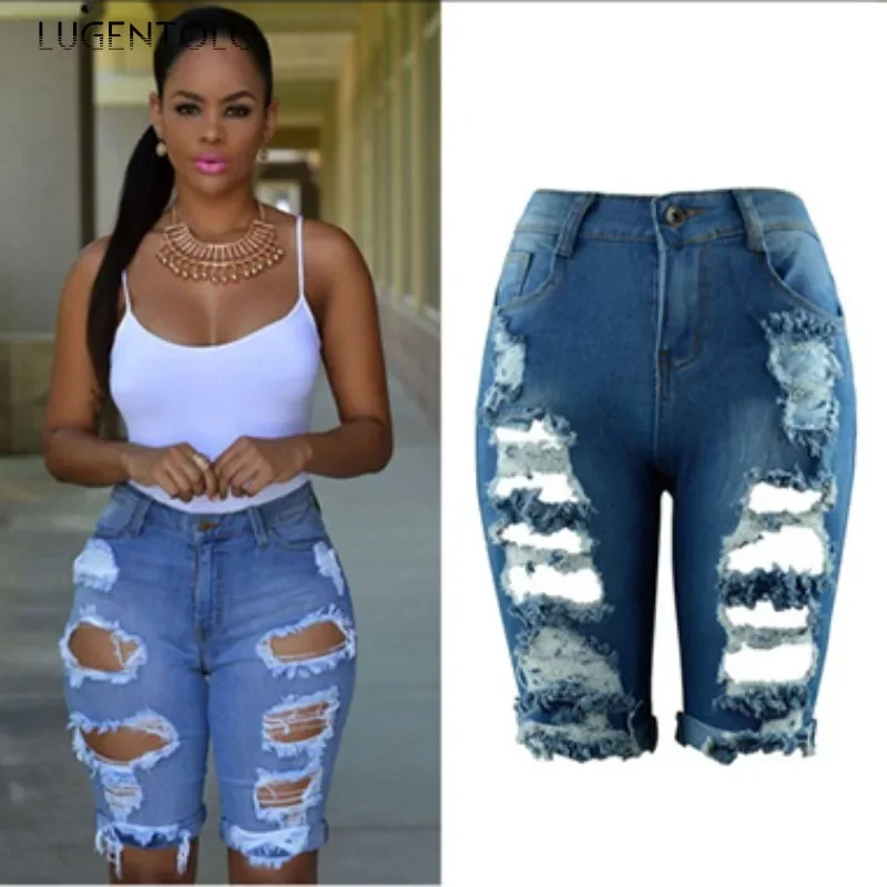 Women Ripped Denim Big Hole Jeans Fashion New High Waist Washed Female Solid Casual Street Skinny Sexy Shorts
Women Ripped Denim Big Hole Jeans Fashion New High Waist Washed Female Solid Casual Street Skinny Sexy Shorts