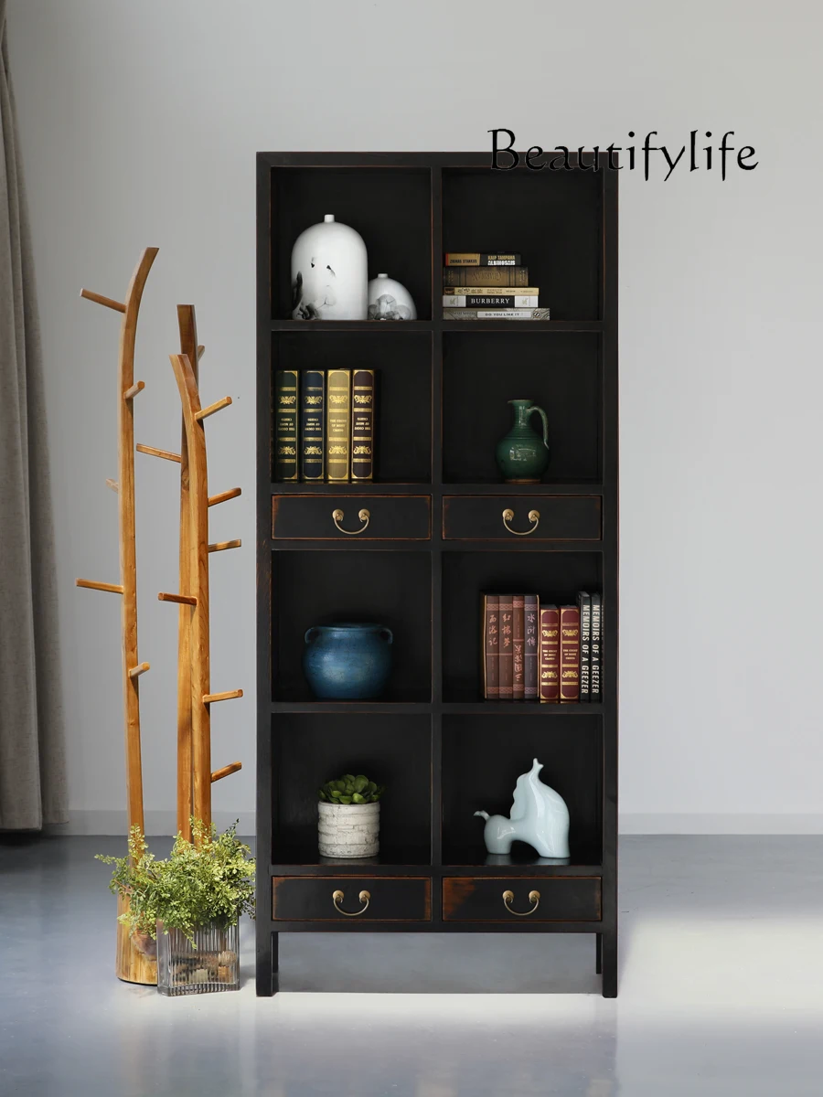 New Chinese Style Floor Antique Shelf Creative Solid Wood Distressed Bookcase
New Chinese Style Floor Antique Shelf Creative Solid Wood Distressed Bookcase