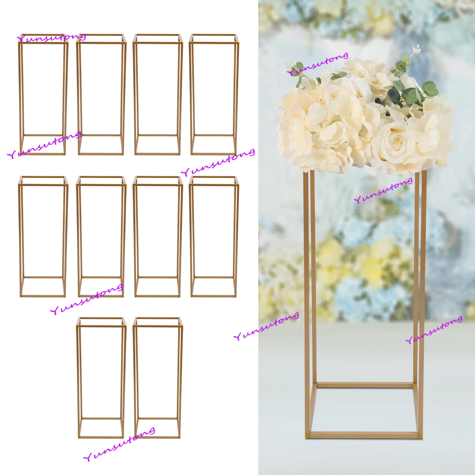 10Pcs Metal Flower Floor Vase, Floral Decor Vase Floor Column Stand, Gold Wedding Flower Stand Rectangular Flower Display Rack
10Pcs Metal Flower Floor Vase, Floral Decor Vase Floor Column Stand, Gold Wedding Flower Stand Rectangular Flower Display Rack