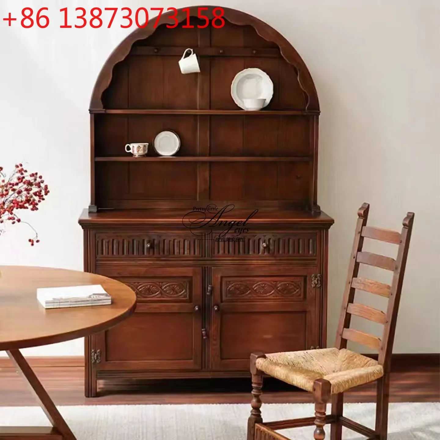 Meal side French retro solid wood arched storage cabinet
Meal side French retro solid wood arched storage cabinet