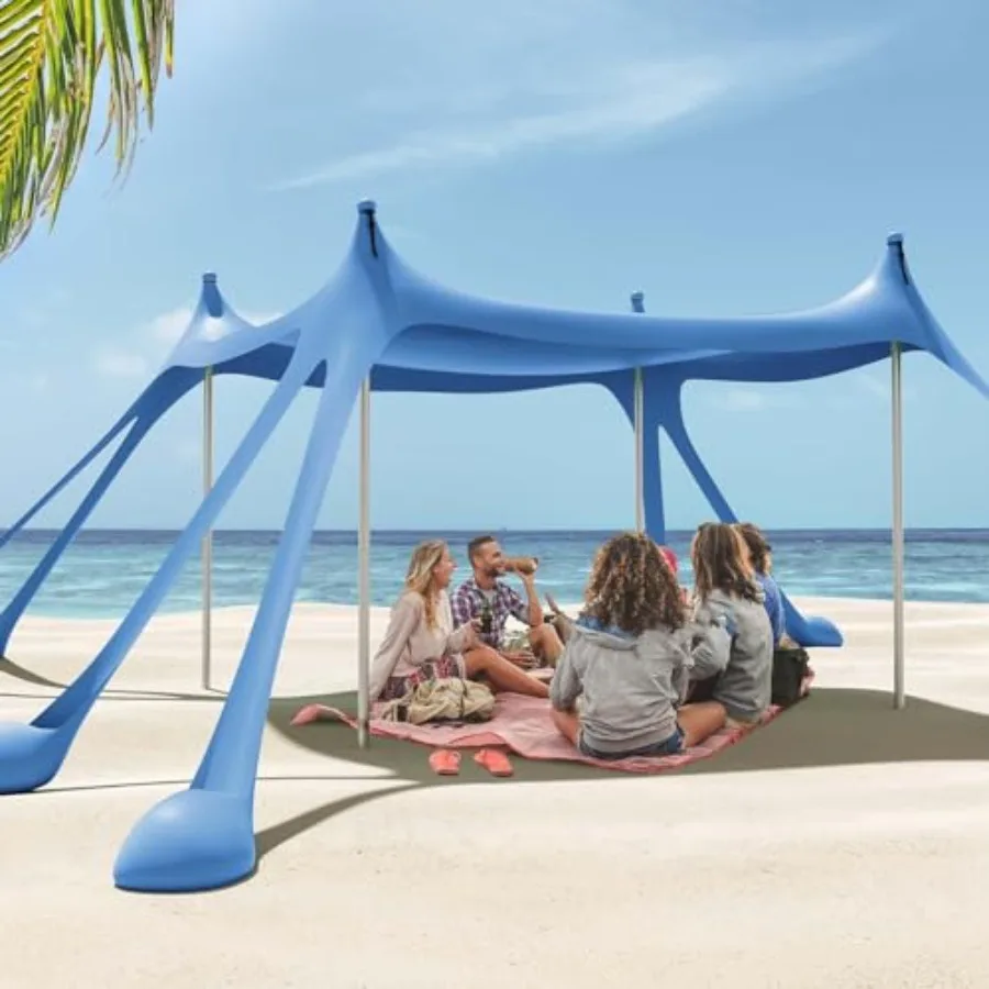 Beach Tent Canopy with 8 Sandbags 4 Aluminum Poles, Pop Up Portable Camping Sun Shelter, Easy Set Up with 2 Sand Shovel, Ground
Beach Tent Canopy with 8 Sandbags 4 Aluminum Poles, Pop Up Portable Camping Sun Shelter, Easy Set Up with 2 Sand Shovel, Ground