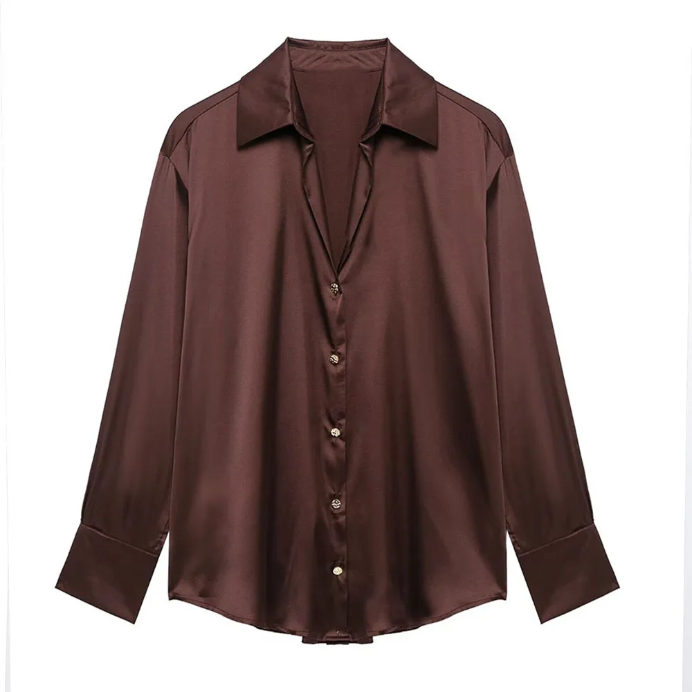 TRAF Women 2025 Spring New Fashion Tongle Style Silk Satin Texted Shirt Chic Button Long Sleeve Lapel Casual Top Blouses Mujer
TRAF Women 2025 Spring New Fashion Tongle Style Silk Satin Texted Shirt Chic Button Long Sleeve Lapel Casual Top Blouses Mujer