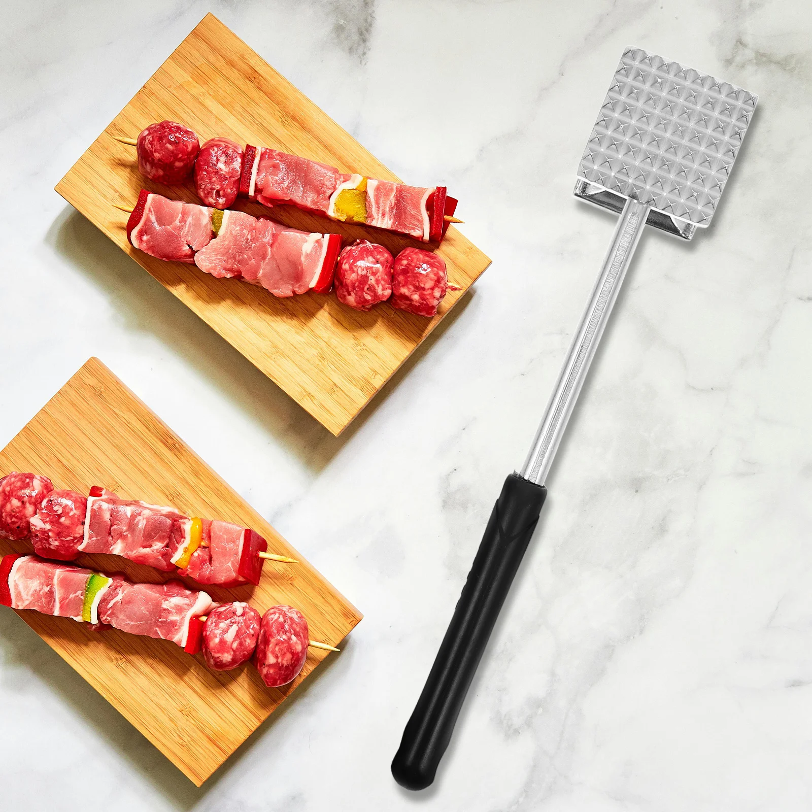1Pcs Aluminum Alloy Meat Hammer Long Handle Kitchen Tenderiser Hammer for Home Restaurant Kitchen Steak Tools Meat Tenderiser 
1Pcs Aluminum Alloy Meat Hammer Long Handle Kitchen Tenderiser Hammer for Home Restaurant Kitchen Steak Tools Meat Tenderiser