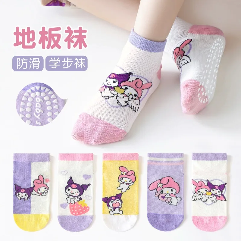5 Pairs Sanrio Kuromi Kids Non Slip Soft Floor Sock Spring Summer Cartoon Boys and Girls Indoor Feet Wear Mid-calf Thin Socks
5 Pairs Sanrio Kuromi Kids Non Slip Soft Floor Sock Spring Summer Cartoon Boys and Girls Indoor Feet Wear Mid-calf Thin Socks