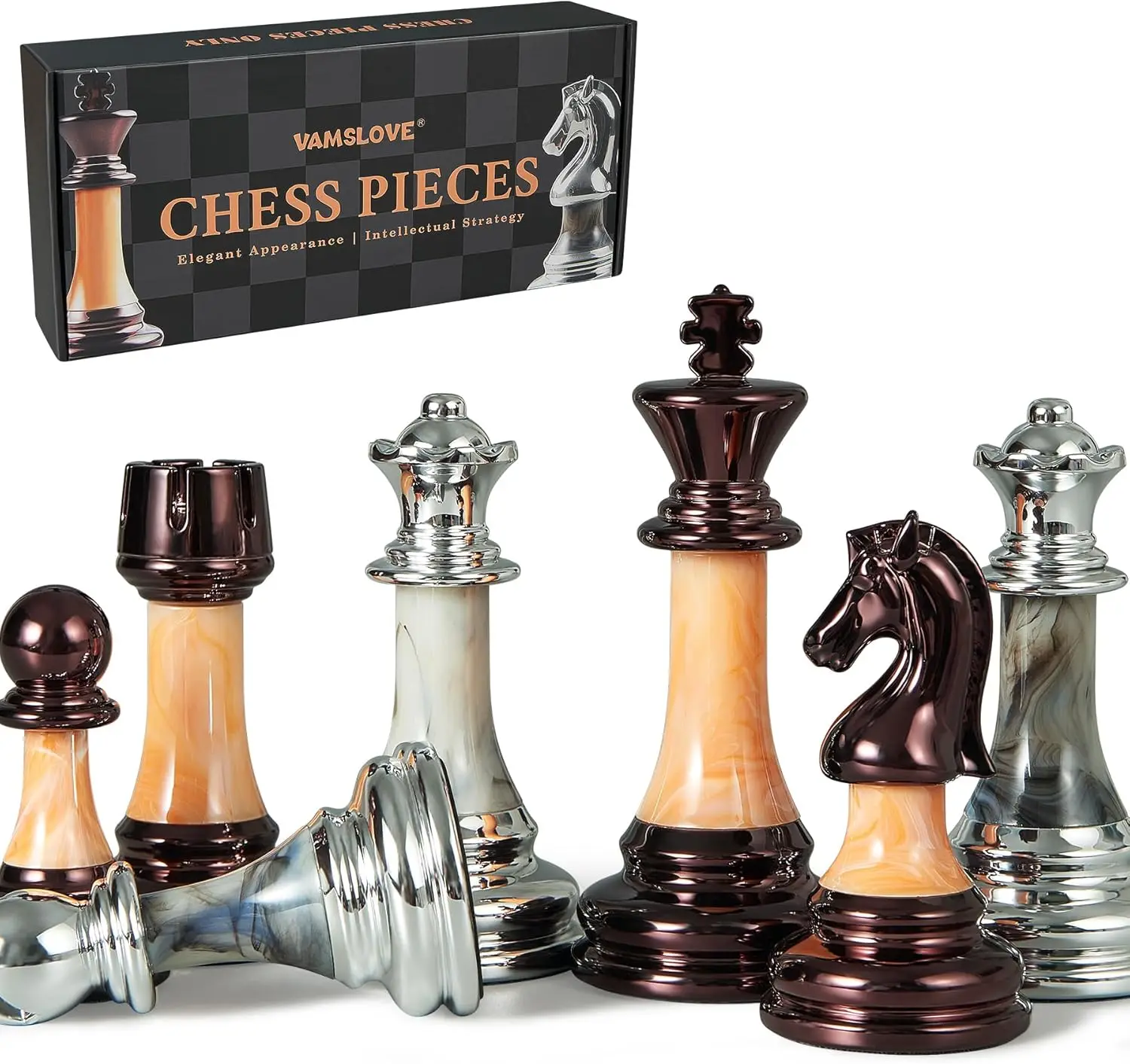Weighted Acrylic Chess Pieces Set - 3.5" King, 34 Staunton Tournament Pieces with Storage Slots & Extra 2 Queens
Weighted Acrylic Chess Pieces Set - 3.5" King, 34 Staunton Tournament Pieces with Storage Slots & Extra 2 Queens