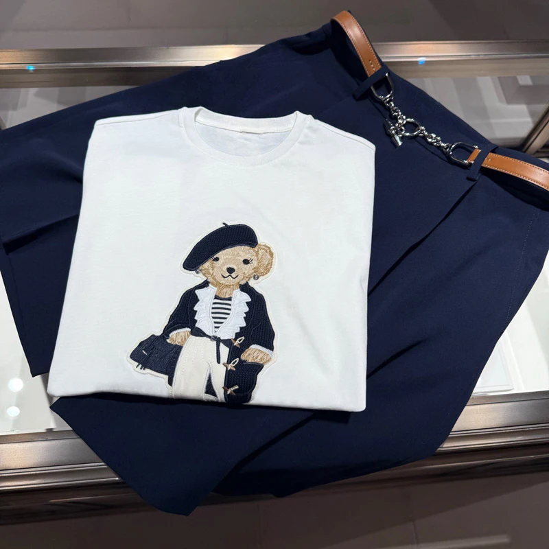 Spring 2026 New Style Casual Cotton T-Shirt Women's Base Layer Top Fun Embroidery Short Sleeve round Neck Bear Pattern
Spring 2026 New Style Casual Cotton T-Shirt Women's Base Layer Top Fun Embroidery Short Sleeve round Neck Bear Pattern