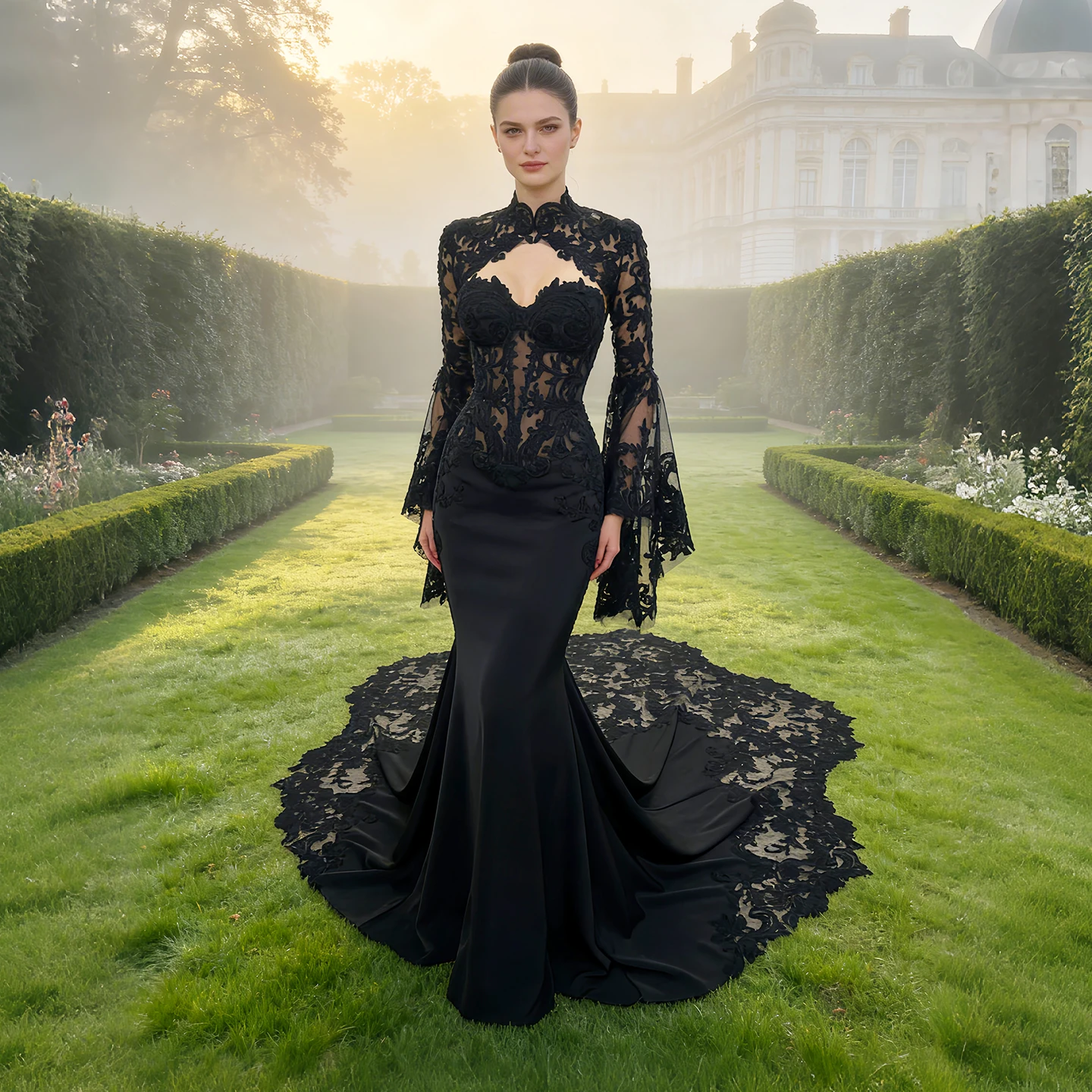 Sheer Fairy Luxurious Floral Wedding Dresses Backless Sweetheart Elegant Black Mermaid Bridal Gowns for Women SW562 Customized
Sheer Fairy Luxurious Floral Wedding Dresses Backless Sweetheart Elegant Black Mermaid Bridal Gowns for Women SW562 Customized
