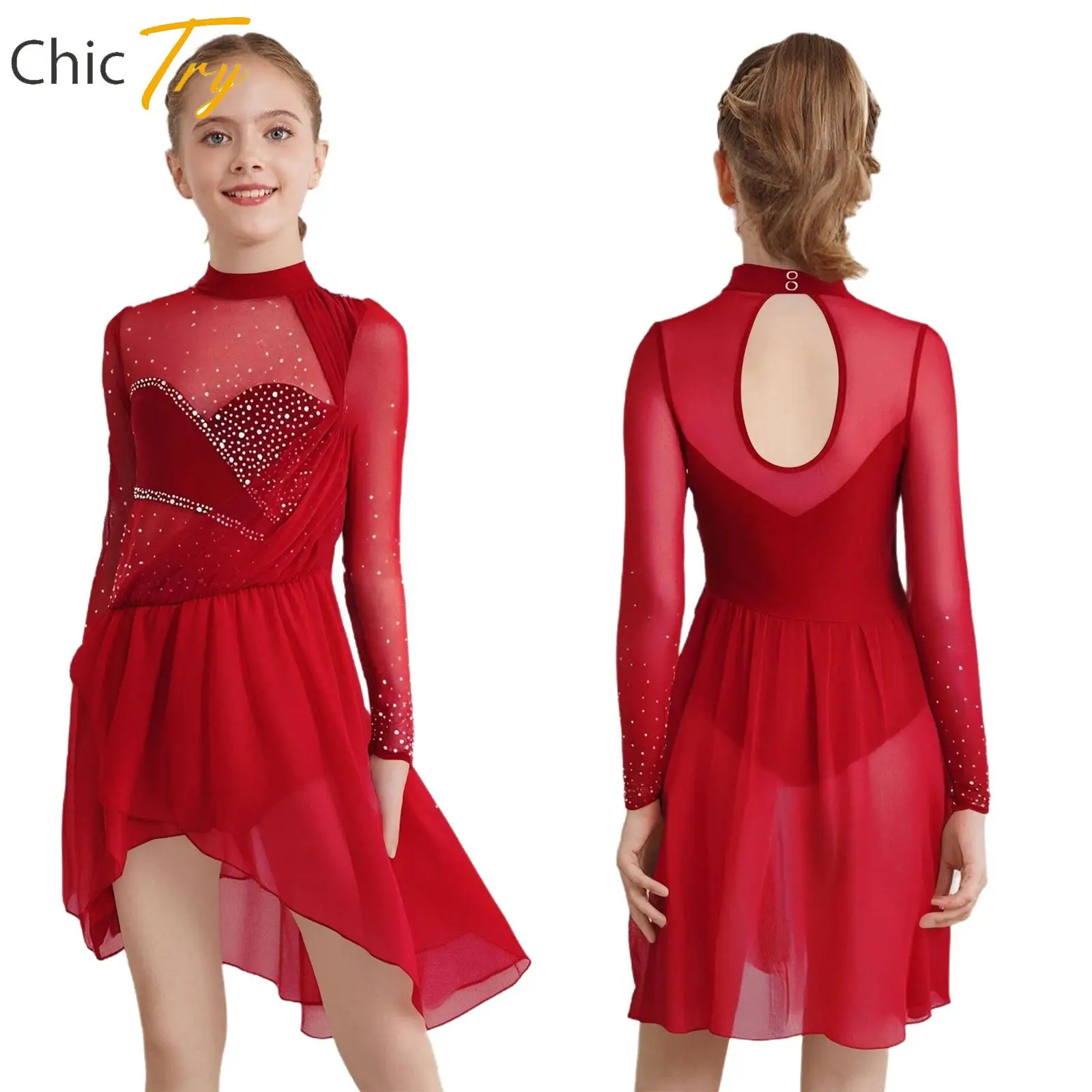 Kid Girl Lyrical Dance Figure Skating Rhythmic Gymnastics Costume Long Sleeve Rhinestones Leotard Dress Modern Dance Clothes
Kid Girl Lyrical Dance Figure Skating Rhythmic Gymnastics Costume Long Sleeve Rhinestones Leotard Dress Modern Dance Clothes