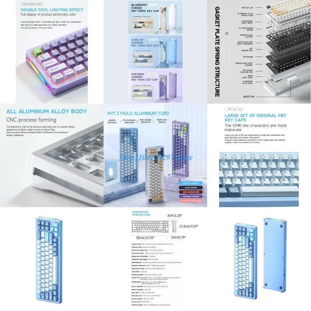 Y2GD M71 71Keys Gaming Keyboard TypeC Wire Mechanical Keyboard BT5.0 2.4Ghz RGB
Y2GD M71 71Keys Gaming Keyboard TypeC Wire Mechanical Keyboard BT5.0 2.4Ghz RGB