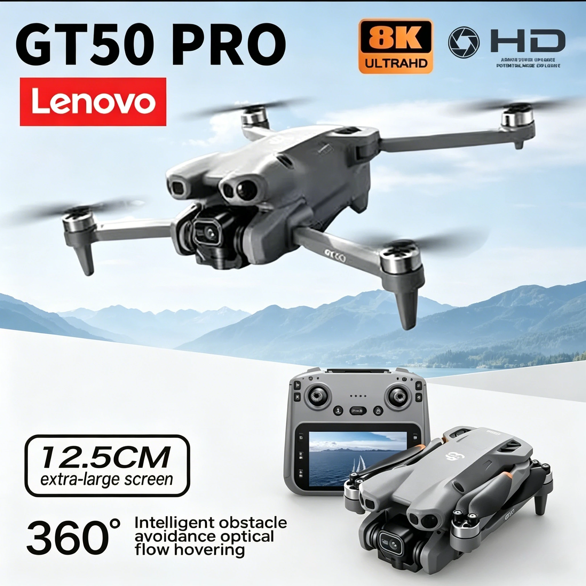 Lenovo 5G GT50 Drone 8K HD Camera Professional Brushless Motor Aerial Photography Optical Flow with screen RC Quadcopter
Lenovo 5G GT50 Drone 8K HD Camera Professional Brushless Motor Aerial Photography Optical Flow with screen RC Quadcopter