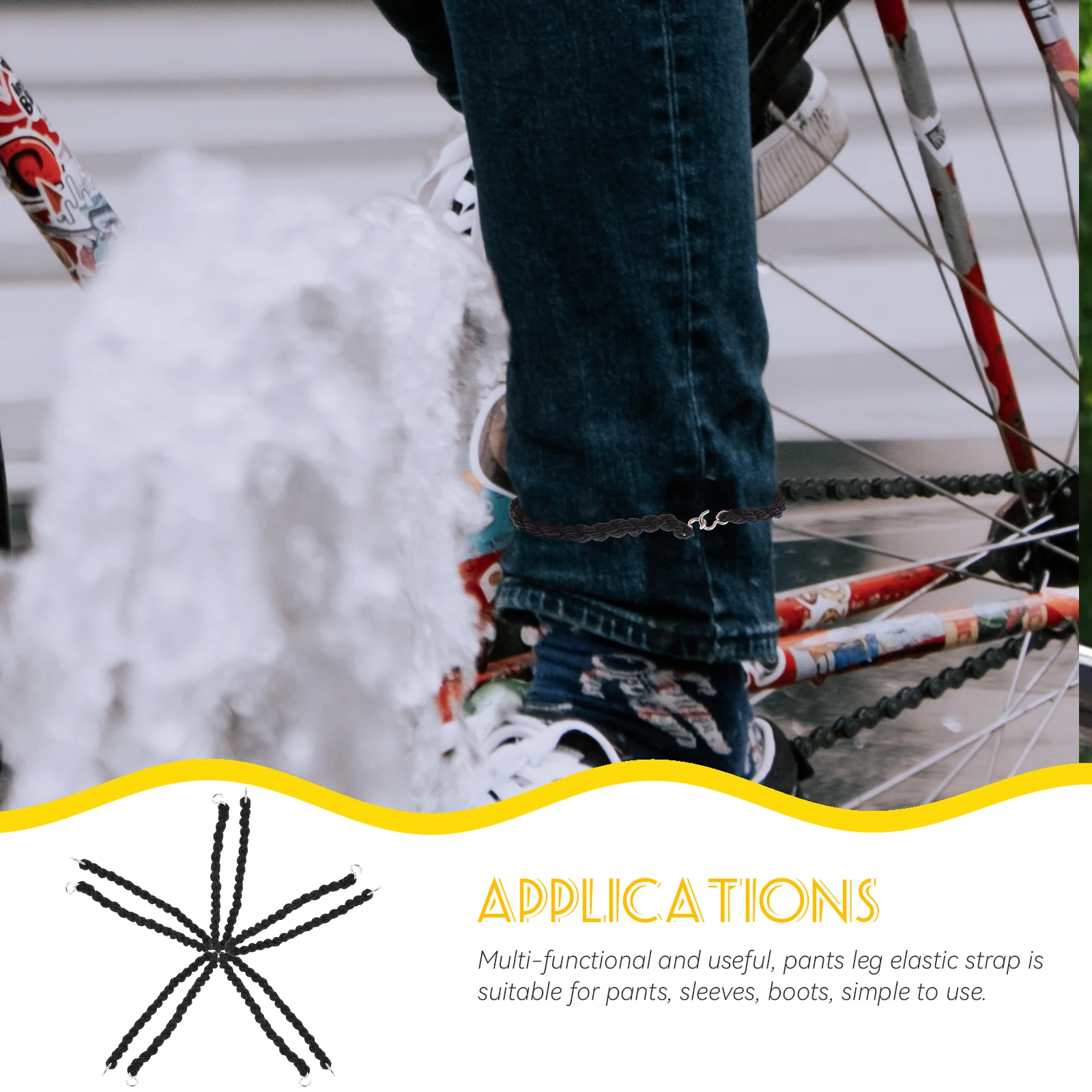 10 Black Elastic Leg Straps for Pants Boots Adjustable Binding Belt Outdoor Camping Hiking Cycling Durable Nylon
10 Black Elastic Leg Straps for Pants Boots Adjustable Binding Belt Outdoor Camping Hiking Cycling Durable Nylon