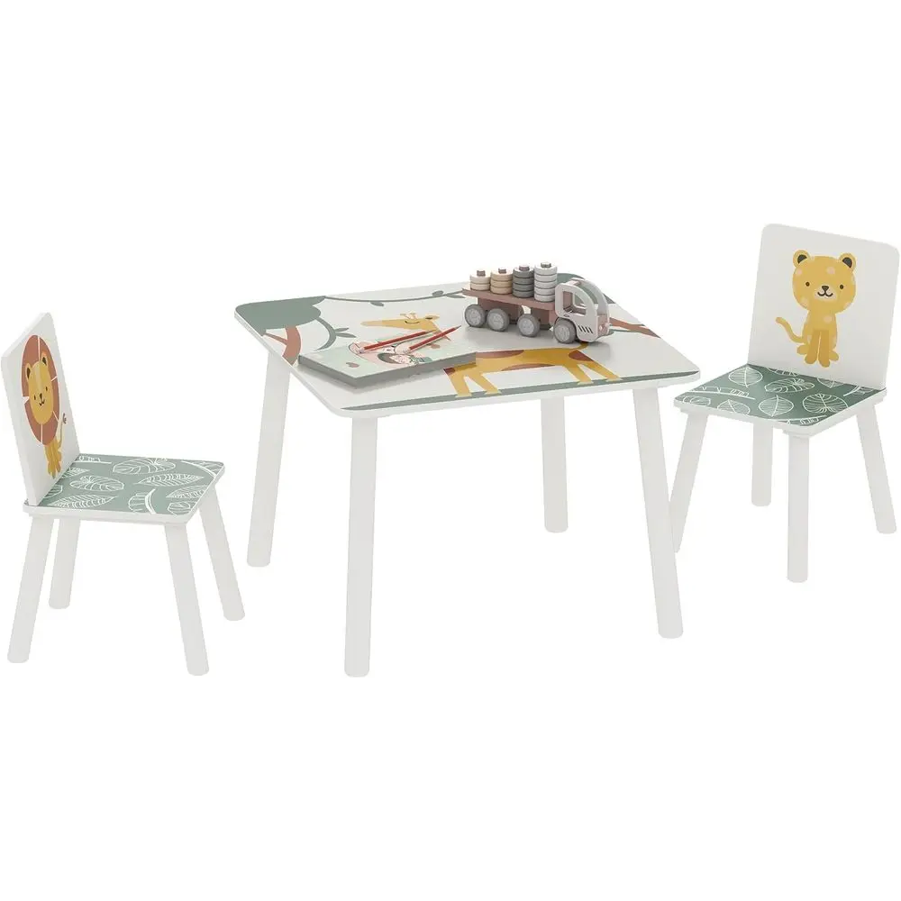 Children's 3-Piece Table and Chair Set, Suitable for Ages 3-8, Playroom Furniture with Animal Theme, Green
Children's 3-Piece Table and Chair Set, Suitable for Ages 3-8, Playroom Furniture with Animal Theme, Green
