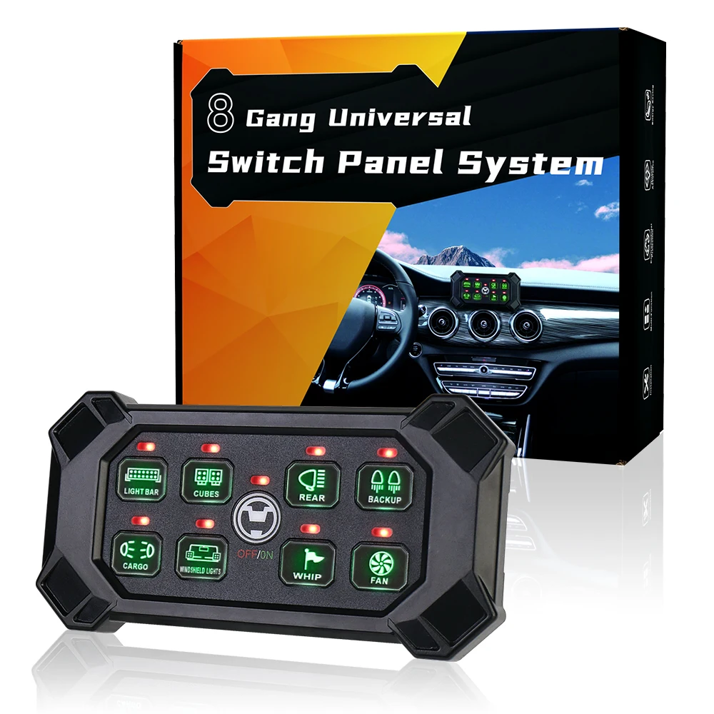 MOVOTOR Wireless 8 Gang Switch Panel with Toggle Momentary Pulsed Universal Circuit Control Relay System Box
MOVOTOR Wireless 8 Gang Switch Panel with Toggle Momentary Pulsed Universal Circuit Control Relay System Box