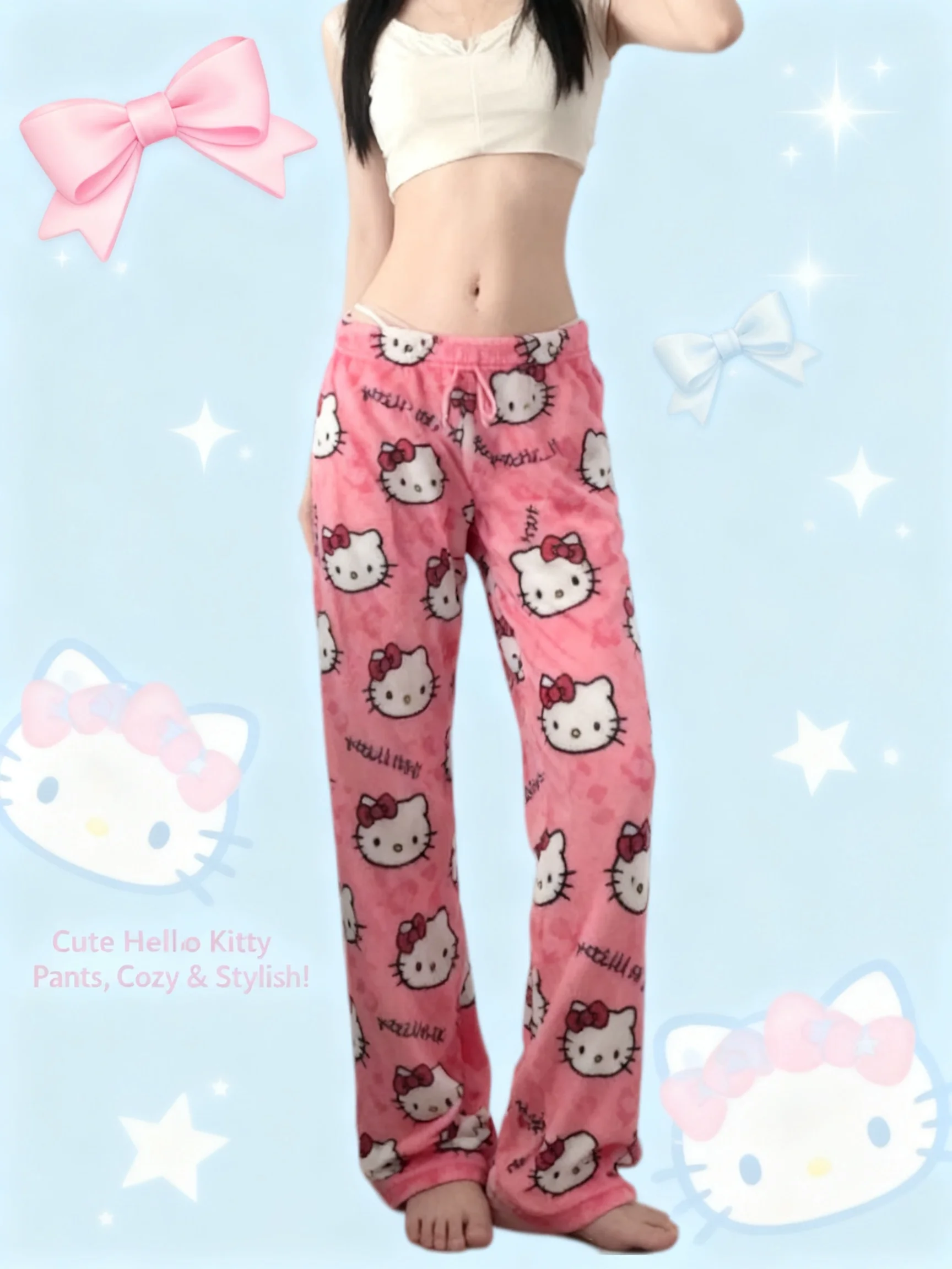 Kawaii Hello Kitty Y2K Anime Cartoon Women Pajamas Winter Sleepwear Trousers Home Clothing Leisure Fashion
Kawaii Hello Kitty Y2K Anime Cartoon Women Pajamas Winter Sleepwear Trousers Home Clothing Leisure Fashion