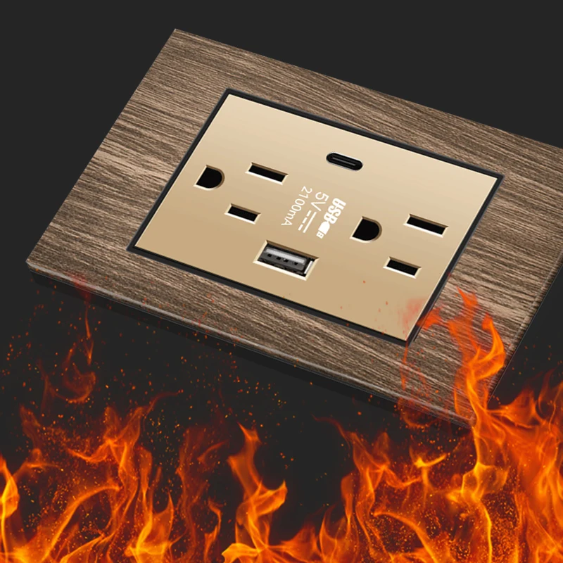 ELEGAN Gold Retro Wood grain Wall Light Switch 20W Fast Type-C Wall Power Outlet plug America Mexican Electrical socket with USB
ELEGAN Gold Retro Wood grain Wall Light Switch 20W Fast Type-C Wall Power Outlet plug America Mexican Electrical socket with USB