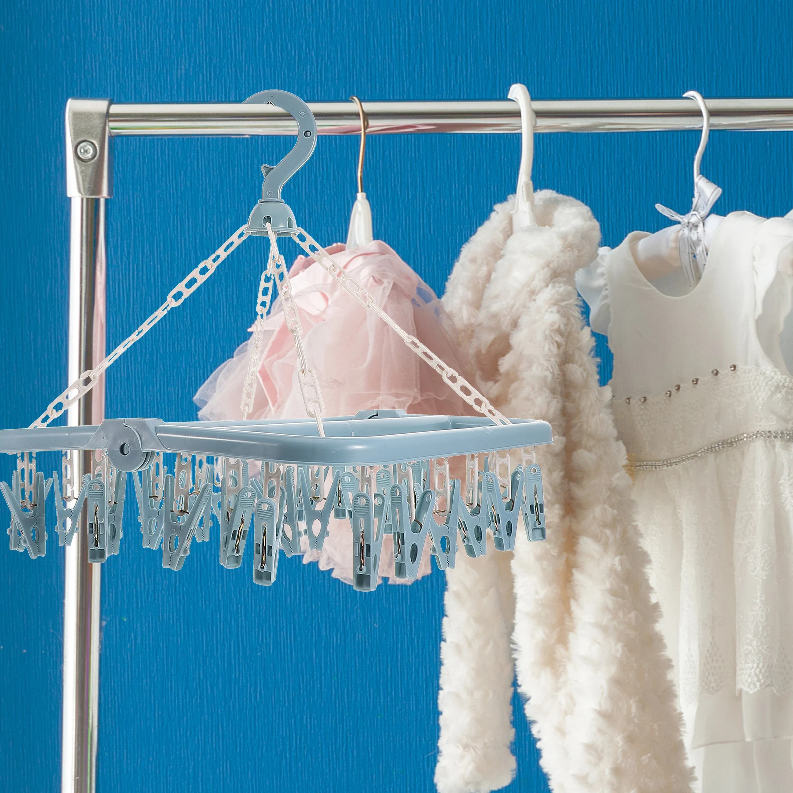 Clothes Drying Rack Set Airer Convenient Hanger Rod Clamp-on Garment Stand Multipurpose Dryer with Multiple Clips for Socks
Clothes Drying Rack Set Airer Convenient Hanger Rod Clamp-on Garment Stand Multipurpose Dryer with Multiple Clips for Socks