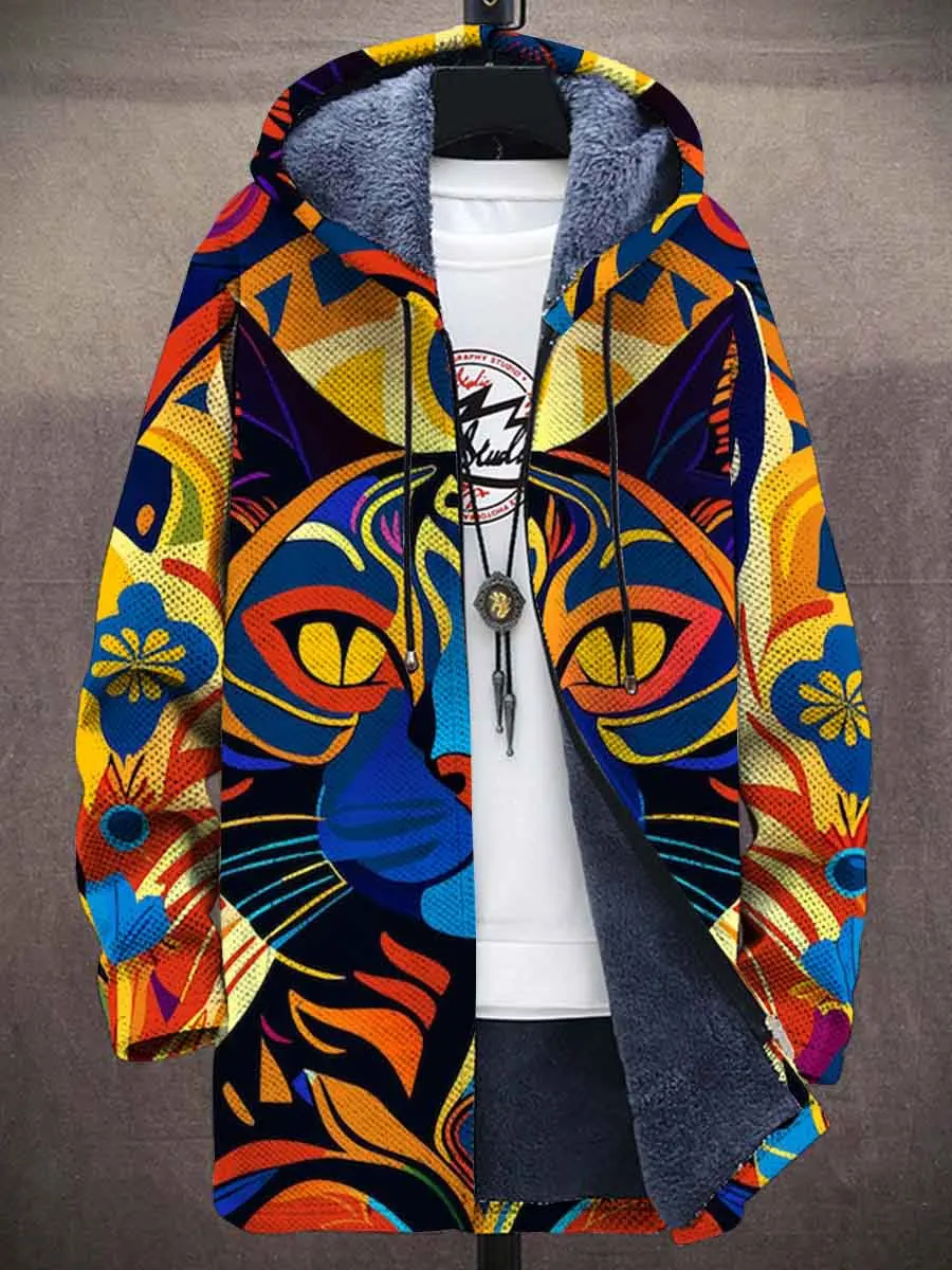 Retro Abstract Art Cat Pattern 3D Printed Men's Plush Thick Long-Sleeved Sweater Cardigan Coat Winter Warm Zipper Jacket HRD09
Retro Abstract Art Cat Pattern 3D Printed Men's Plush Thick Long-Sleeved Sweater Cardigan Coat Winter Warm Zipper Jacket HRD09