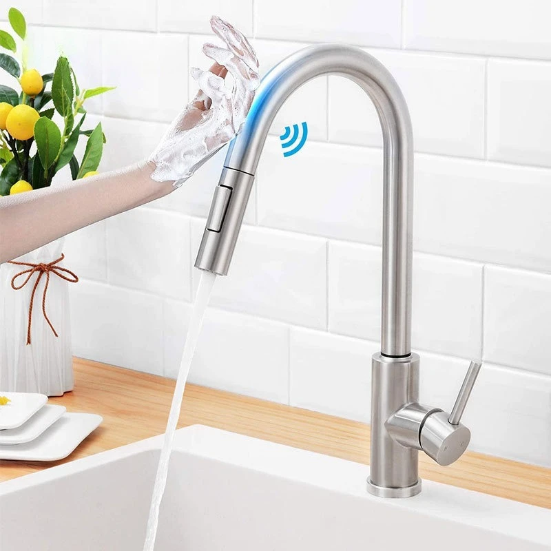 Intelligent Touch Sensing Kitchen Faucet with Rotatable and Pull-out Hot and Cold Sink,Vegetable Basin Faucet with Dual Function
Intelligent Touch Sensing Kitchen Faucet with Rotatable and Pull-out Hot and Cold Sink,Vegetable Basin Faucet with Dual Function