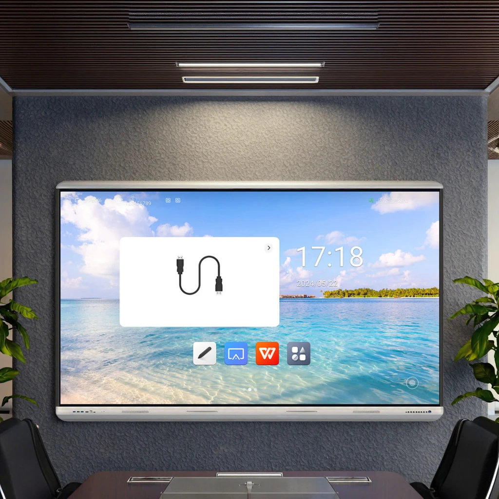 27-Inch 20-Point Touch Interactive Whiteboard with 4K Resolution Android & Windows 128G SSD for Education & Training