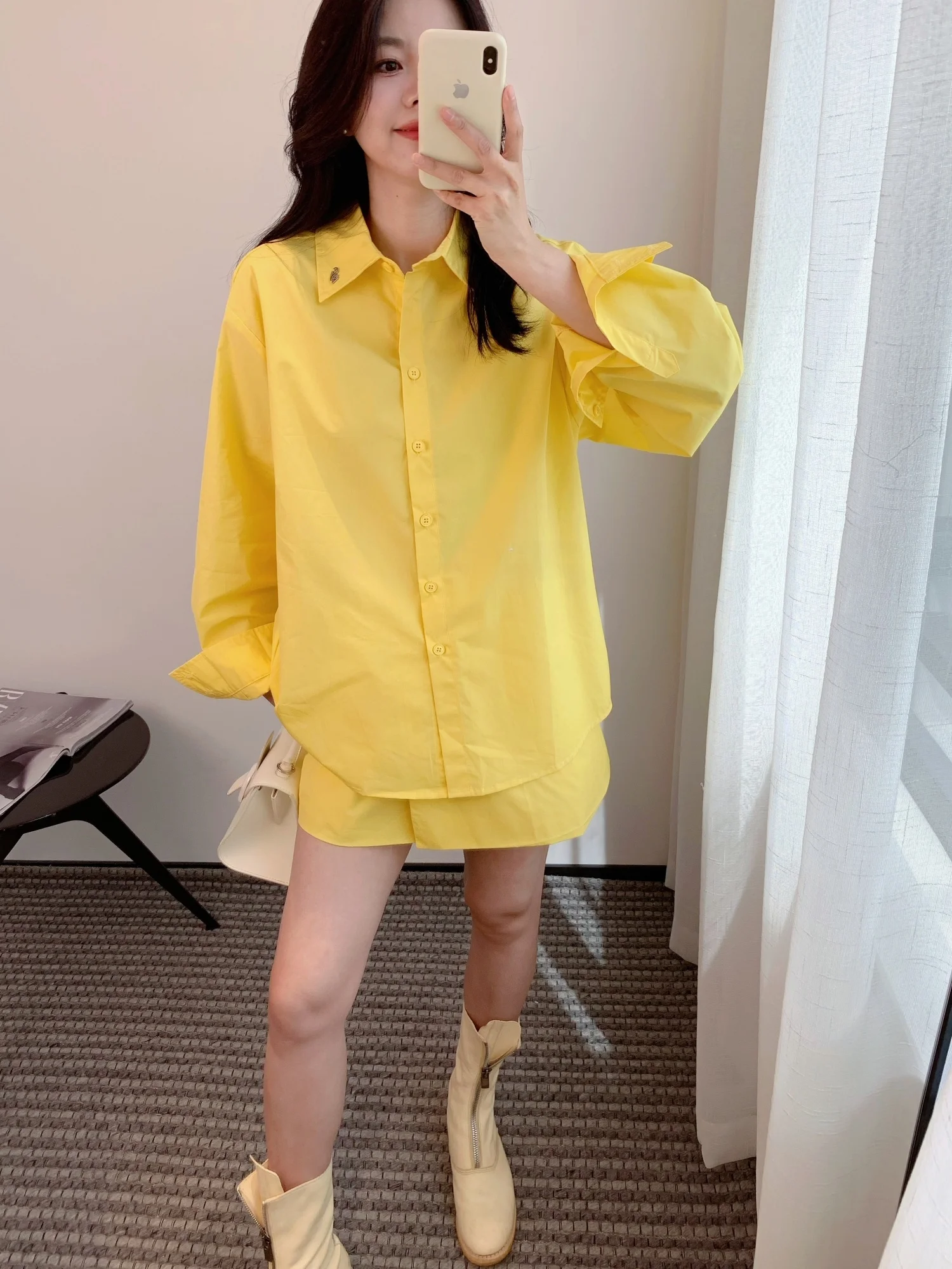 Summer Casual Cotton Long Sleeve Shirt Short Skirt Set Women's Fashion Two-Piece Suit Thoe Chen Design Pure Cotton Comfortable
Summer Casual Cotton Long Sleeve Shirt Short Skirt Set Women's Fashion Two-Piece Suit Thoe Chen Design Pure Cotton Comfortable
