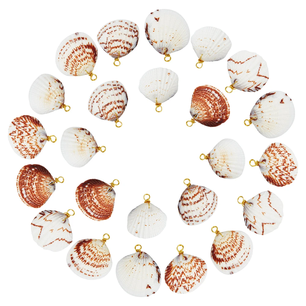 50Pcs Scallop Shell Pendants Shell Shape Charms with Copper Wire Loops Golden 29~36mm Hole: 3mm
50Pcs Scallop Shell Pendants Shell Shape Charms with Copper Wire Loops Golden 29~36mm Hole: 3mm