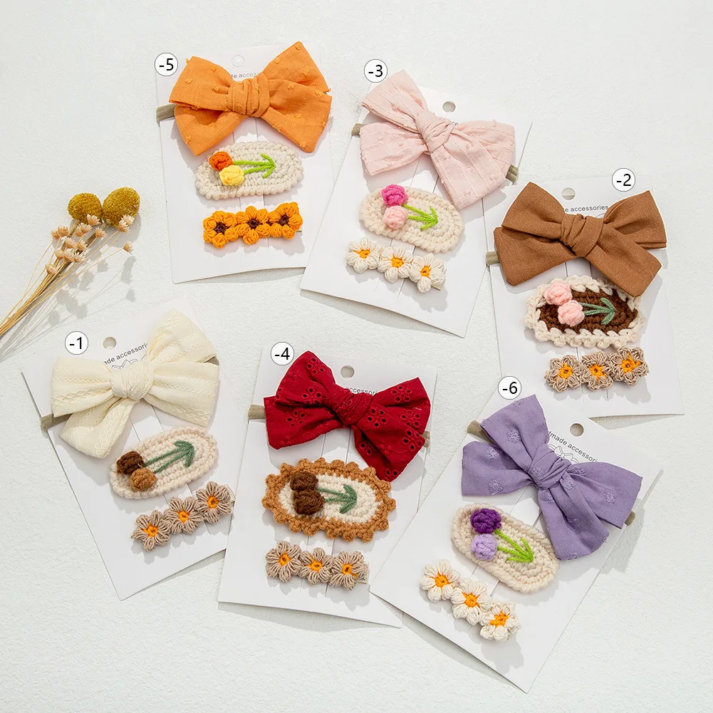 3Pcs/Set New Korean Baby Girls Simple Knitted Wool Flower Hairpins Children's Cute Bows Headband Hair Accessories
3Pcs/Set New Korean Baby Girls Simple Knitted Wool Flower Hairpins Children's Cute Bows Headband Hair Accessories